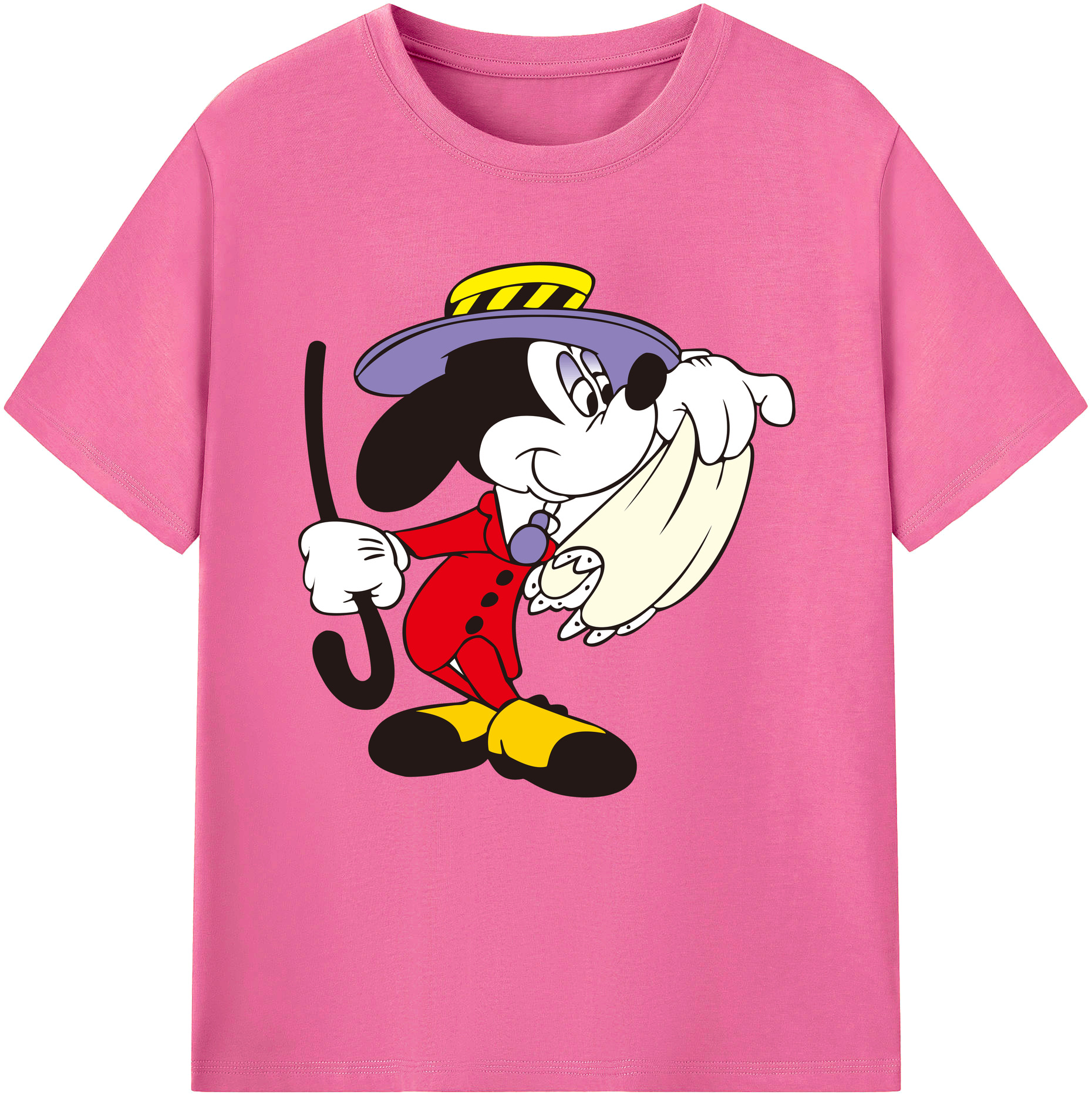 （画像用） ミッキーマウス Mickey Mouse レディースカジュアルプリントTシャツ（綿100％）